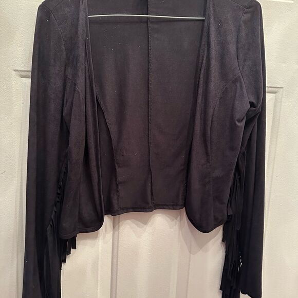 2/$15 Black fringe cardigan - Picture 1 of 5